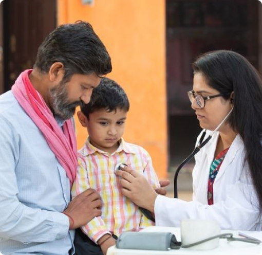 Doctor consultation with family